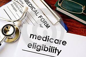 Document medicare eligibility. photo