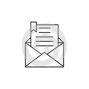 Document, message, email icon. Simple line, outline vector of information transfer icons for ui and ux, website or mobile