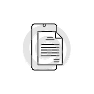 Document mobile keyboard icon. Element of mobile technology icon