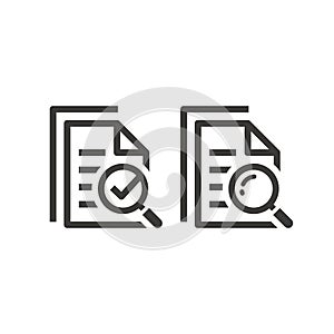 Document page and magnifying glass icon