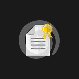Document paper certificated icon vector