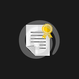 Document paper certificated icon vector