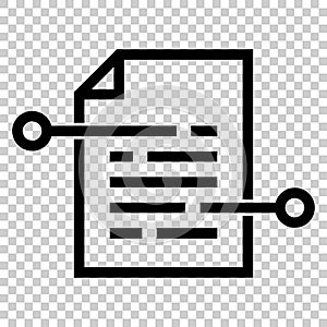 Document paper icon in flat style. Terms sheet illustration on i