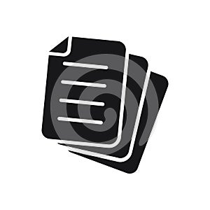 Document paper icon isolated flat style design