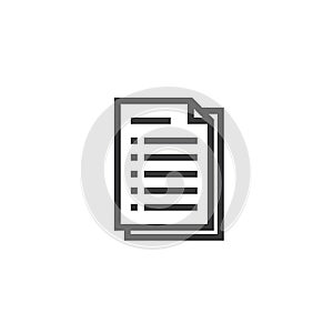 Document paper outline icon. isolated note paper icon in thin line style for graphic and web design. Simple flat symbol Pixel Perf