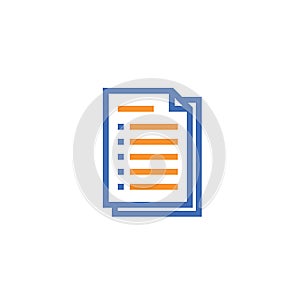 Document paper outline icon. isolated note paper icon in thin line style for graphic and web design. Simple flat symbol Pixel Perf