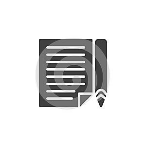 Document paper and a pencil vector icon