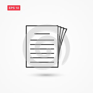 Document papers pile outline style isolated 2