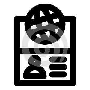 Document, pass bold vector icon which can be easily modified or edited