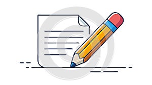 Document with Pencil Icon, Editing and Writing Vector Art, vector design Generative AI