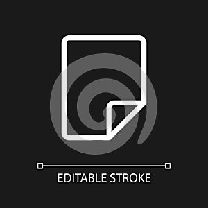 Document pixel perfect white linear ui icon for dark theme