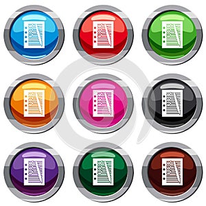 Document with plan and pen set 9 collection