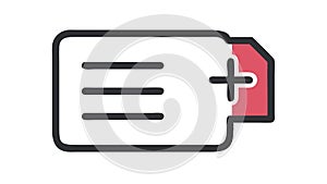 Document with Plus Sign Flat Icon for Add File or New Document, vector design Generative AI