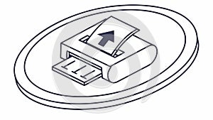 Document with a printer icon symbolizing printing or output vector design Generative AI
