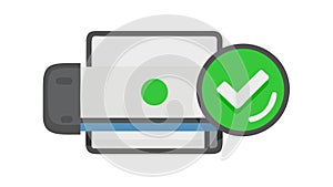 Document Printer Successful Print Icon, vector design Generative AI