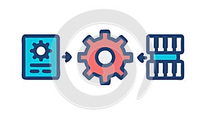 Document Processing Automation Icon for Workflow Efficiency, vector design Generative AI