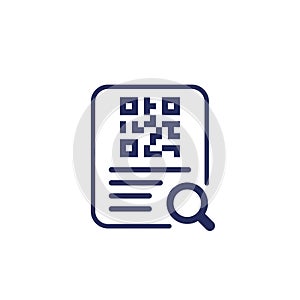 document with qr code icon on white