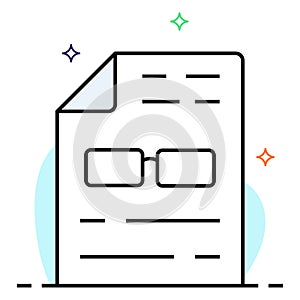 Document reception vector  color line  icon