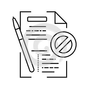 document reject line icon vector illustration