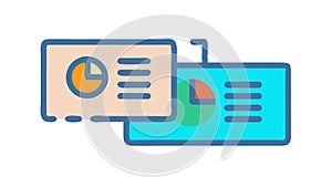 Document Report with Graph Statistics Flat Design Icon, vector design Generative AI