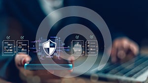 Document Safety and Security Protection System, document database file management, and e-document online concept