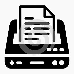 Document Scanner Solid File Digitizing Icon