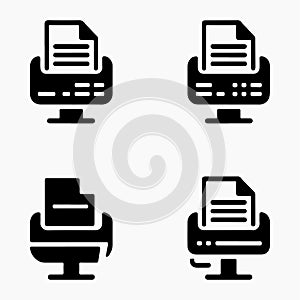 Document Scanner Solid Icons Document Scan Set