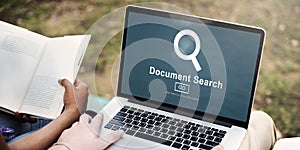 Document Search Finding Forms Inspect Letters Concept