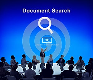 Document Search Finding Forms Inspect Letters Concept