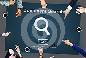 Document Search Finding Forms Inspect Letters Concept