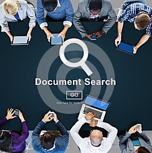 Document Search Finding Forms Inspect Letters Concept