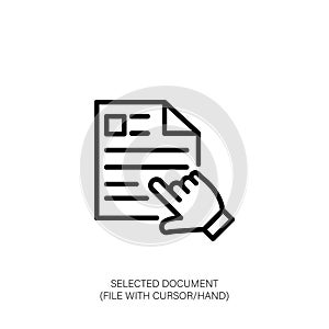 Document Selection Icon with Cursor Hand