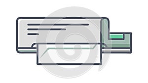 Document Sending Icon for Printing & File Transfer, vector design Generative AI