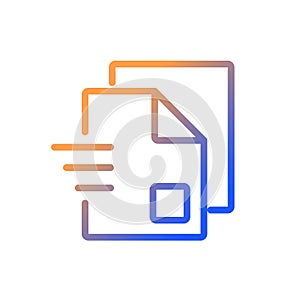 Document sharing gradient linear vector icon