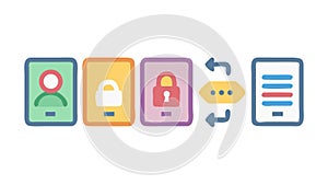 Document Sharing User Collaboration Interface Icons, vector design Generative AI