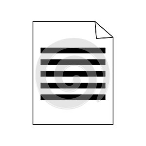 Document sheet bent corner black and white