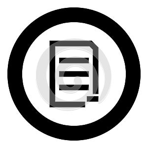 Document sheet substract black icon in circle vector illustration