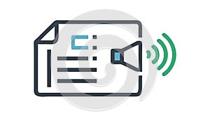 Document with Speaker for Audio Content, vector design Generative AI