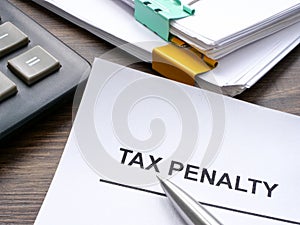Document about tax penalty and calculator.