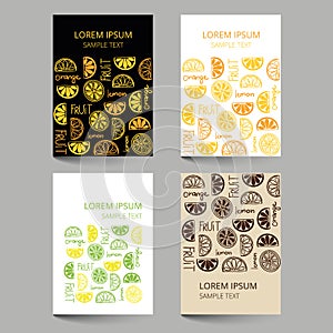 Document template with fruit citrus pattern