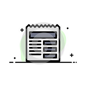 Document, Text, Basic, Ui  Business Flat Line Filled Icon Vector Banner Template