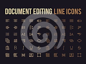 Document text editing vector line icon for app, mobile website r