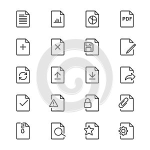 Document thin icons