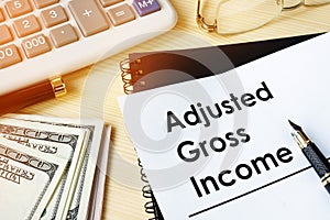 Document with title Adjusted gross income AGI. photo