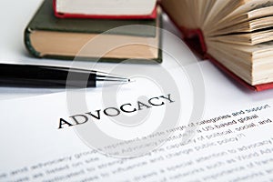 Document with the title of advocacy