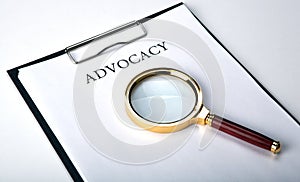 Document with the title of advocacy