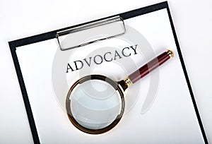 Document with the title of advocacy