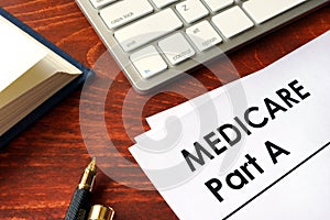 Document with title medicare part a. photo