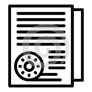 Document transcribe icon outline vector. Ai assistant