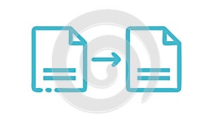 Document Transfer Icon - File Sharing Digital Communication Vector, vector design Generative AI